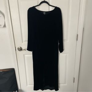 Eileen Fisher Velvet Velour Dress Size Small Black